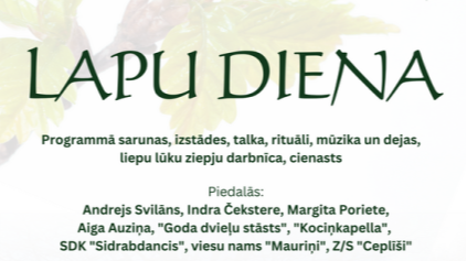Lapu dienā daudzveidīga kultūras programma un talka