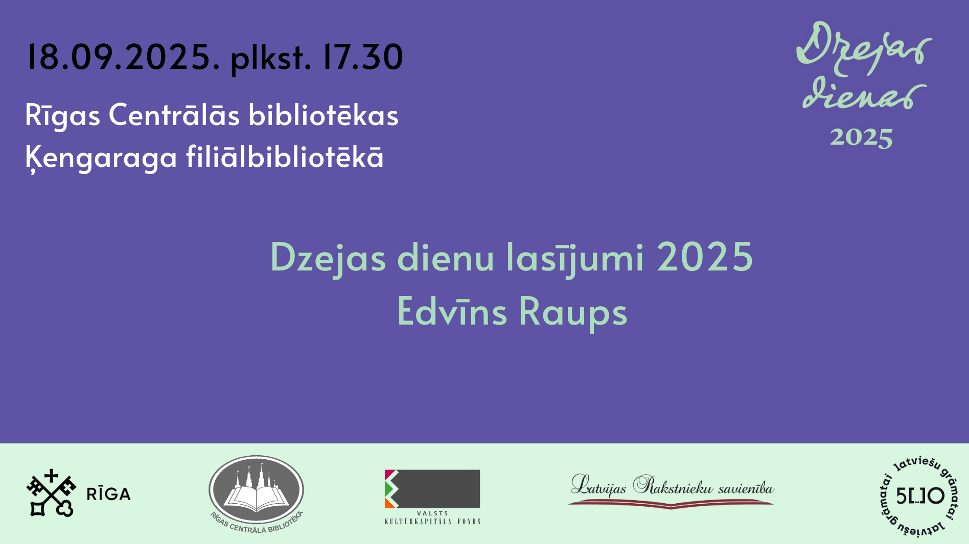 Dzejas dienas 2025. Edvīns Raups