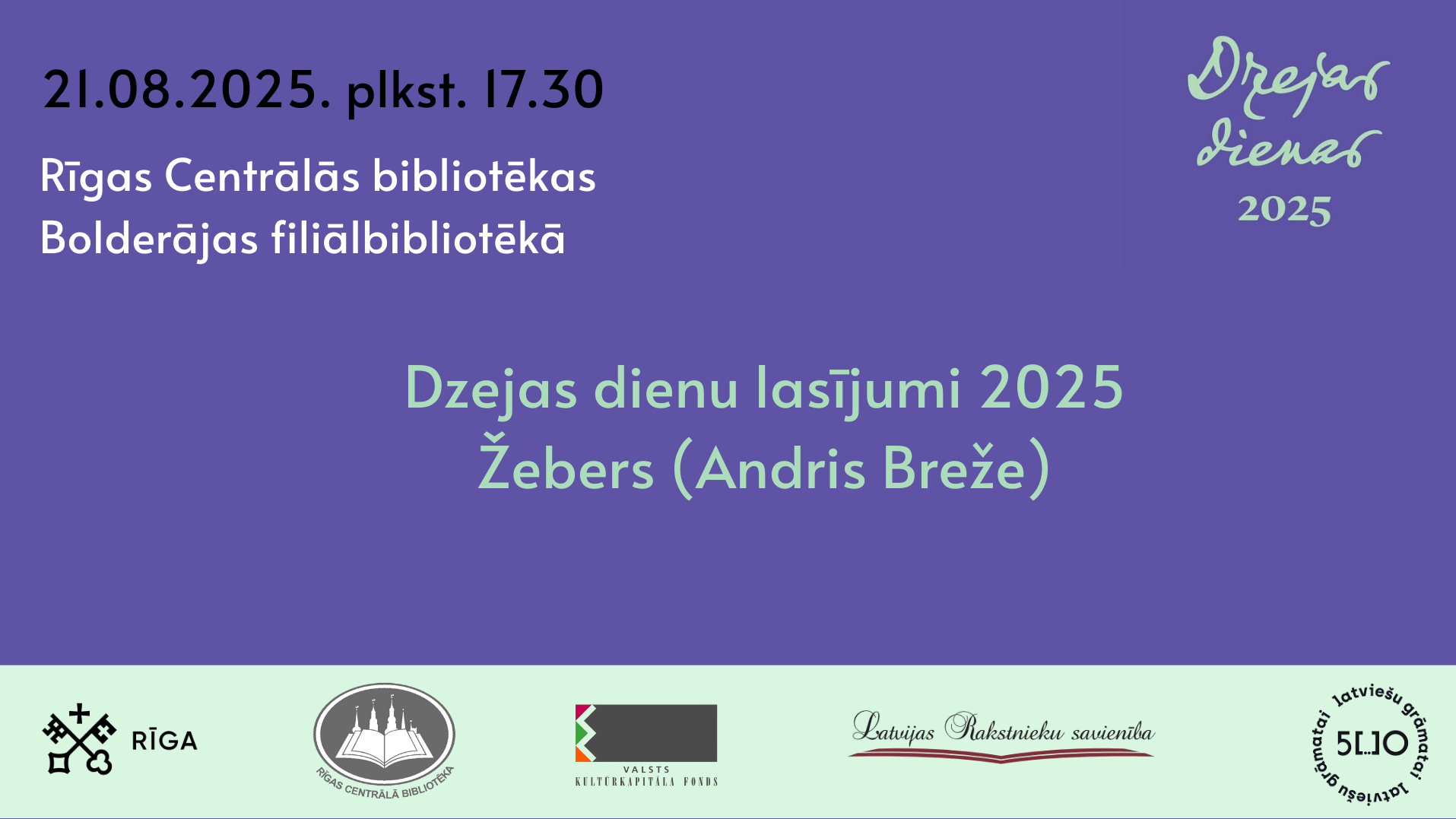 Dzejas dienas 2025. Žebers