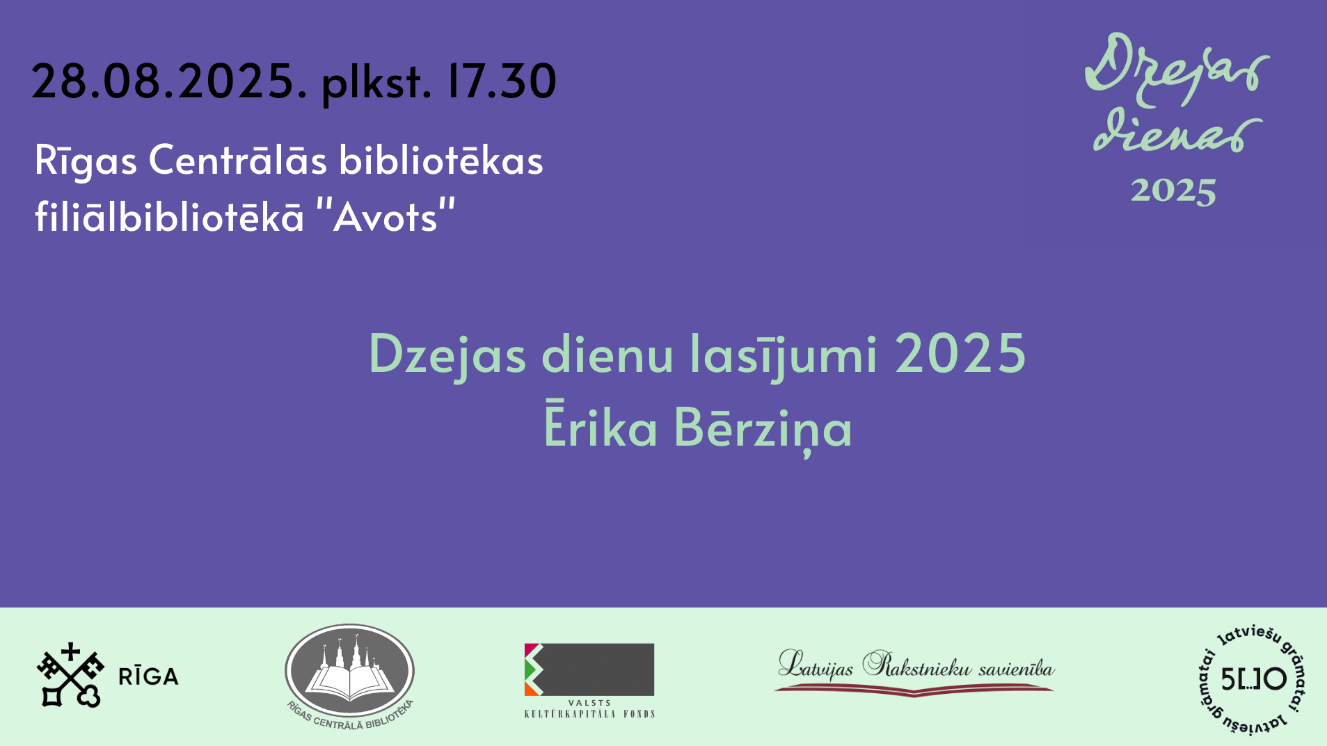 Dzejas dienas 2025. Ērika Bērziņa