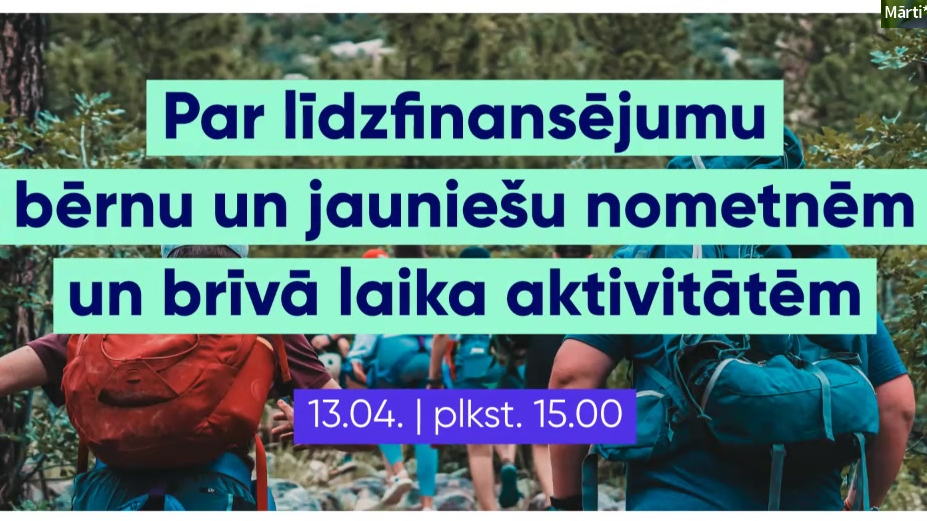 Tiešsaistes informatīvs seminārs nometņu un brīvā laika pasākumu organizatoriem