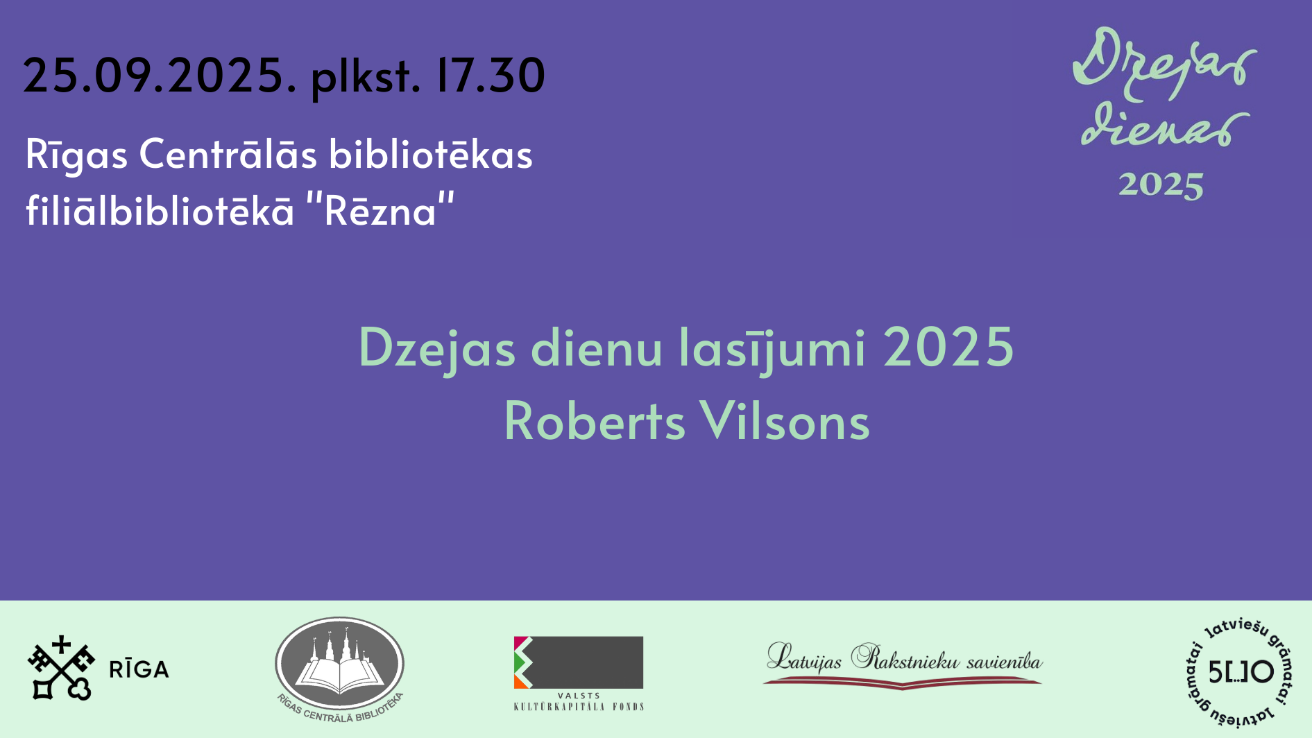 Dzejas dienas 2025. Roberts Vilsons