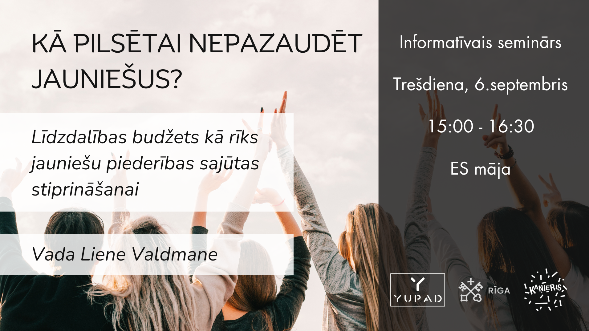 Seminārā informēs par iespējām iesaistīt jauniešus līdzdalības budžetu īstenošanā